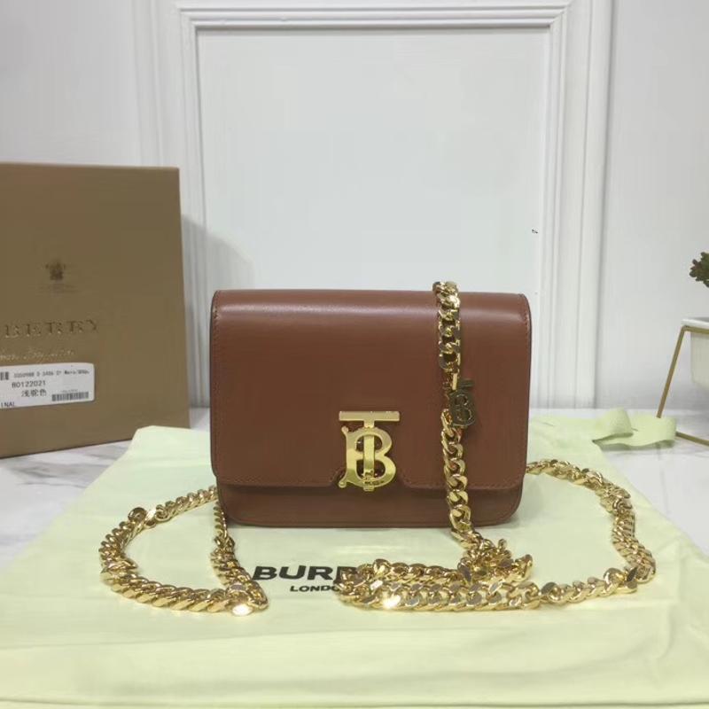 Burberry Handbags 80122011 Full leather plain brown